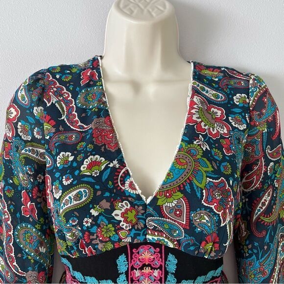 Flying Tomato Boho Paisley Dress Size S - Picture 2 of 8